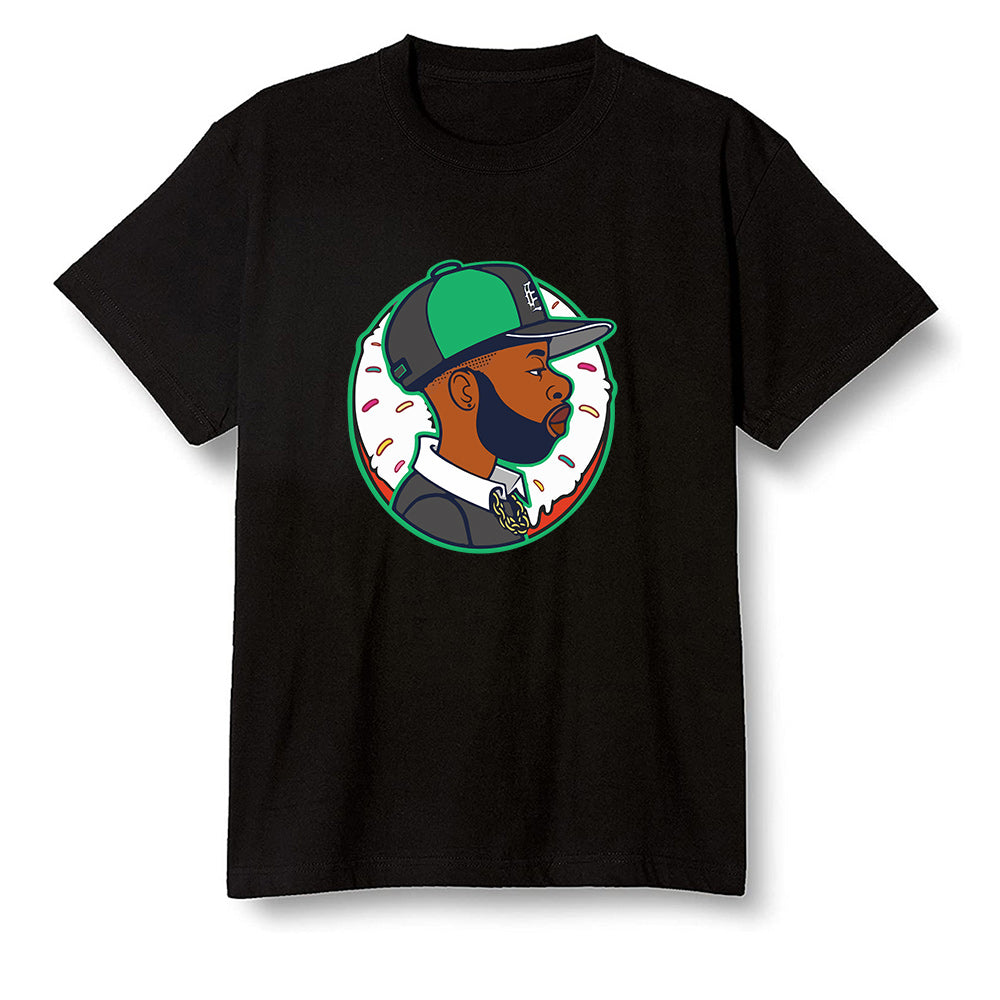 Pop Colour AJ1 High OG Lucky Green - J Dilla Donut  - Black Men T-shirt