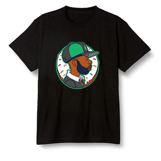 Pop Colour AJ1 High OG Lucky Green - J Dilla Donut  - Black Men T-shirt