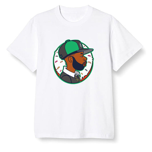 Pop Colour AJ1 High OG Lucky Green - J Dilla Donut  - White Men T-shirt