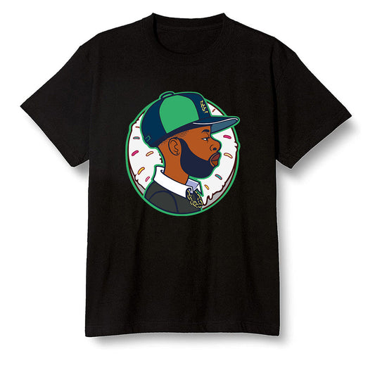 Pop Colour AJ13 Retro 'Lucky Green' - J Dilla Donut - Black Men T-shirt