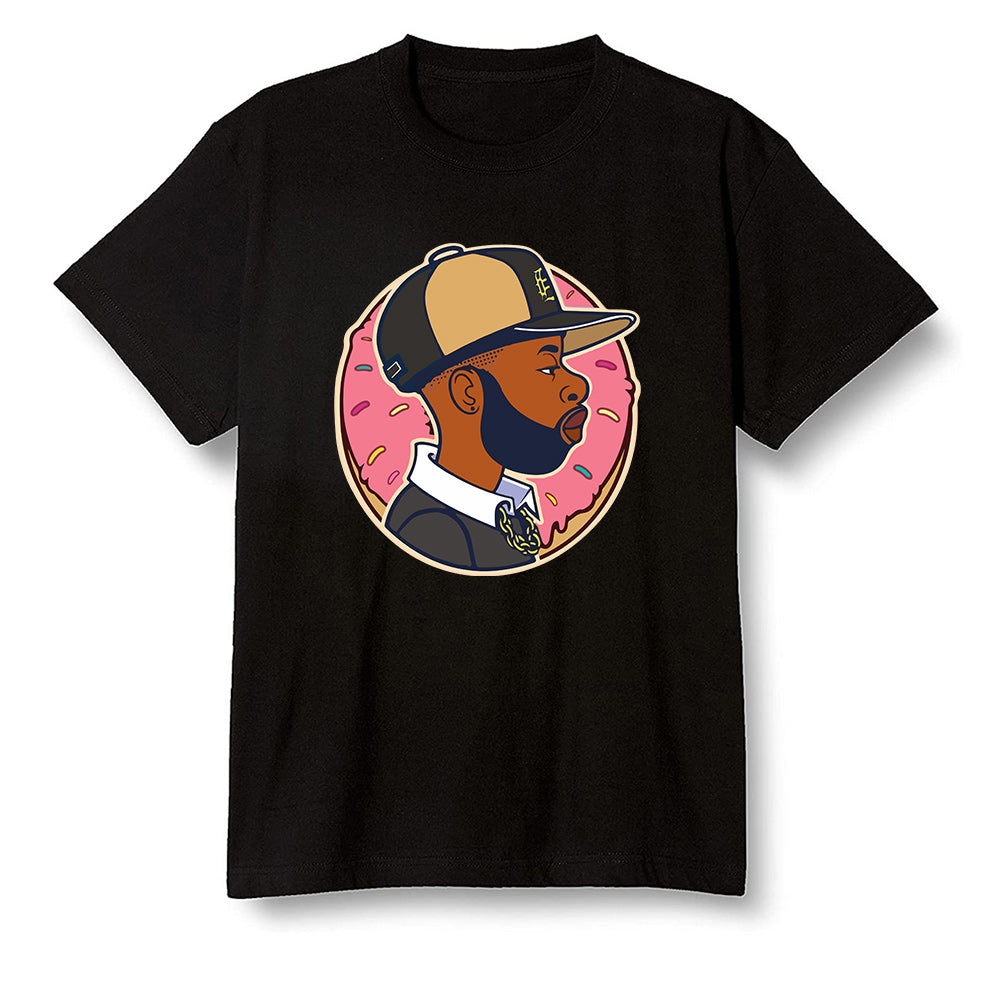Pop Colour AJ13 Retro CNY - J Dilla Donut - Black Men T-shirt