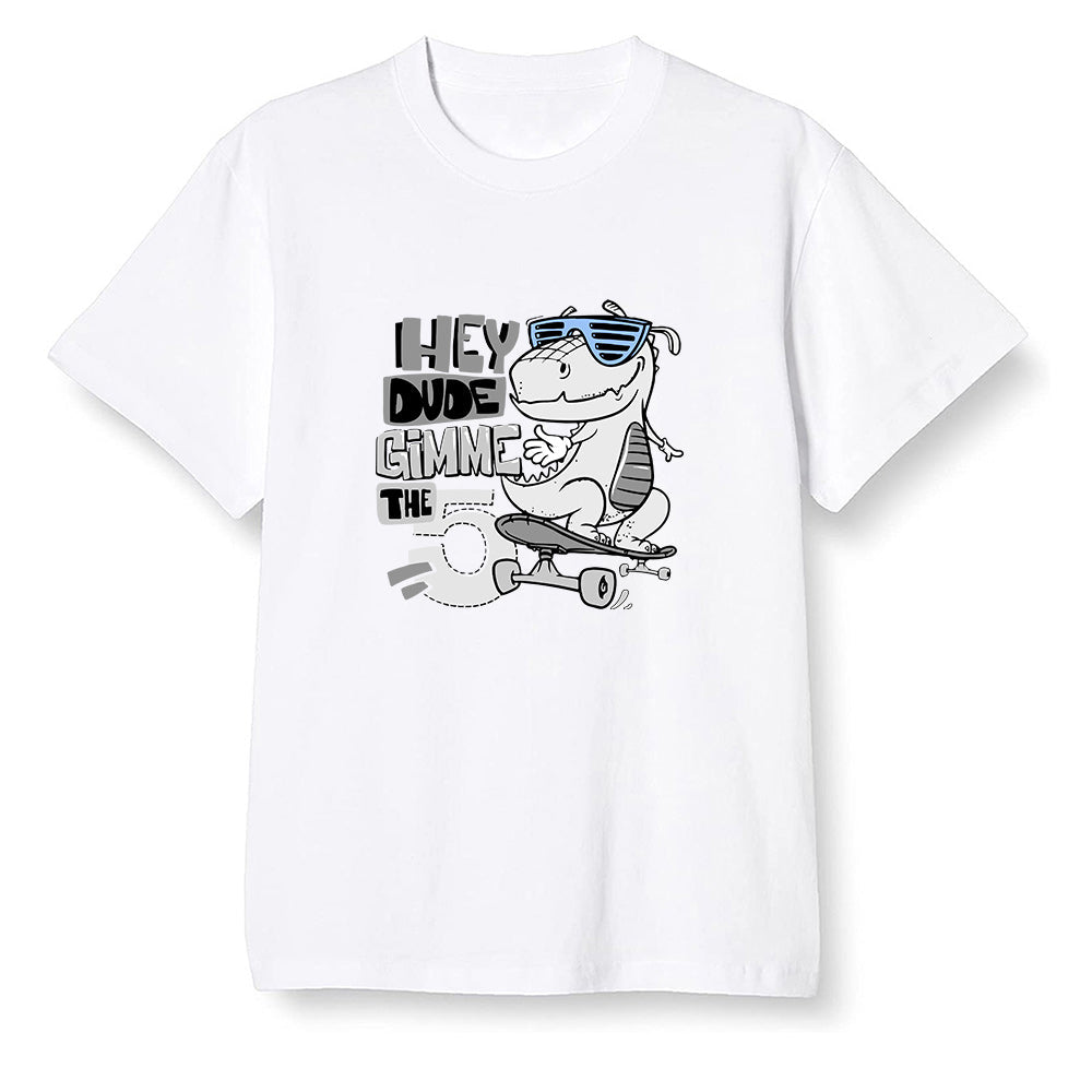 Pop Colour AJ1 Low Wolf Grey/Sail/Photon Dust/White - Let's skate  - White Men T-shirt