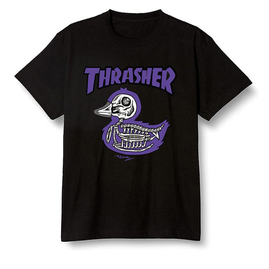Pop Colour AJ1 Retro High OG Court Purple - Little duck  - Black Men T-shirt
