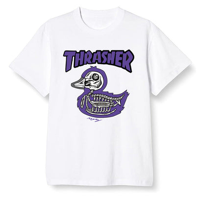 Pop Colour AJ1 Retro High OG Court Purple - Little duck  - White Men T-shirt