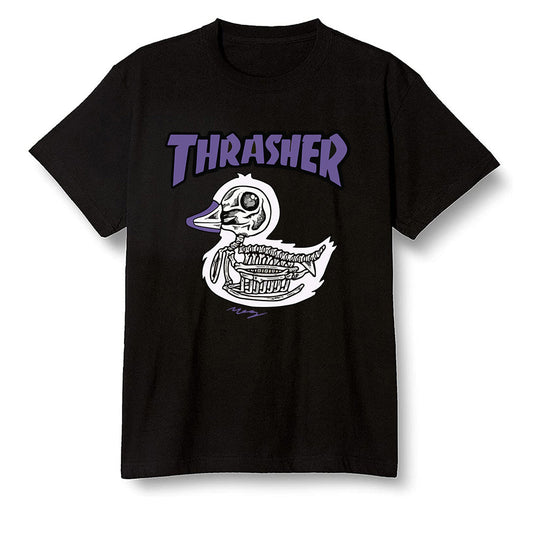 Pop Colour AJ1 High OG Court Purple - Little duck  - Black Men T-shirt