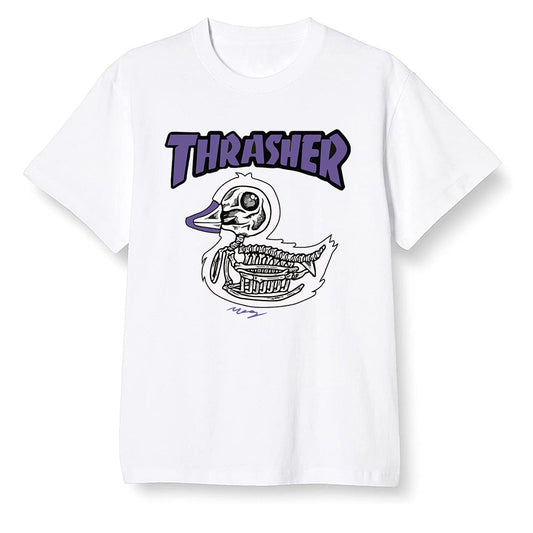 Pop Colour AJ1 High OG Court Purple - Little duck  - White Men T-shirt