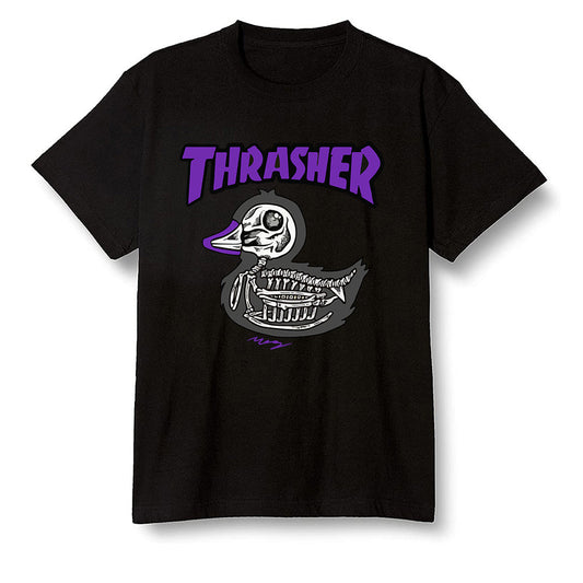 Pop Colour AJ13 Retro Court Purple - Little duck - Black Men T-shirt