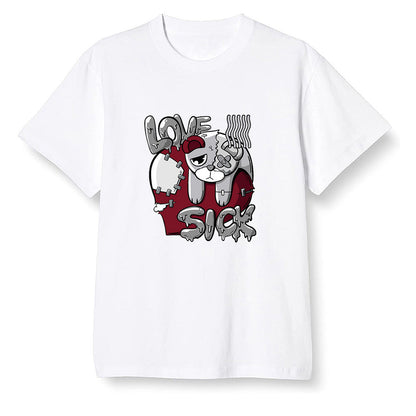 Pop Colour AJ1 Low Black Toe - Love Sick  - White Men T-shirt