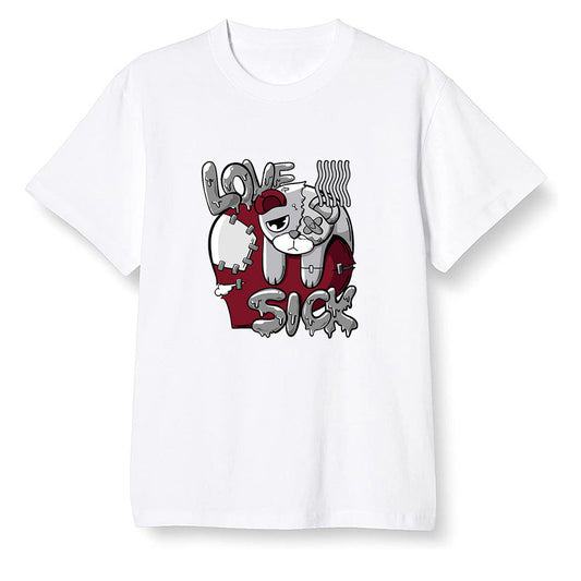Pop Colour AJ1 Low Black Toe - Love Sick  - White Men T-shirt
