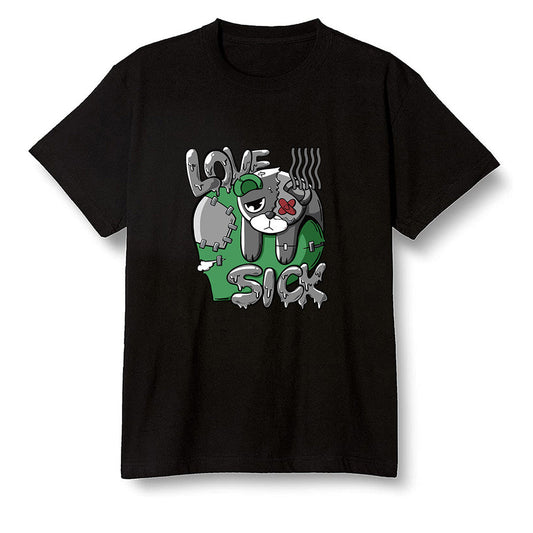 Pop Colour AJ1 Retro High OG Pine Green J10456 - Love Sick  - Black Men T-shirt
