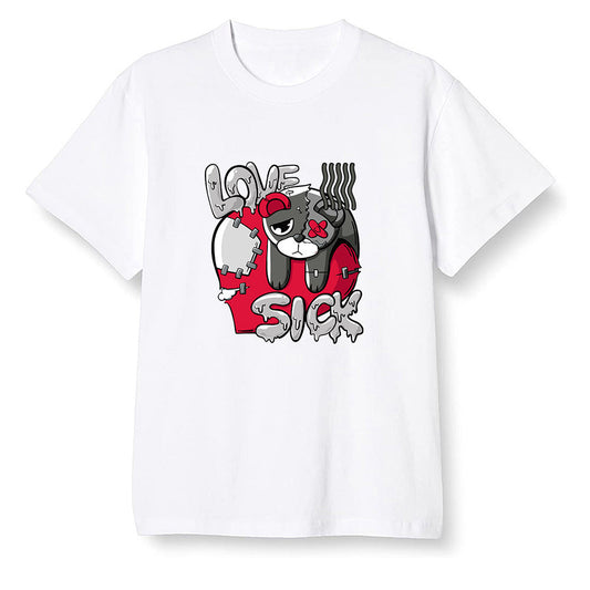 Pop Colour AJ1 Retro High OG Light Smoke Grey - Love Sick  - White Men T-shirt