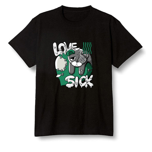 Pop Colour AJ1 Retro High OG Pine Green J10443 - Love Sick  - Black Men T-shirt