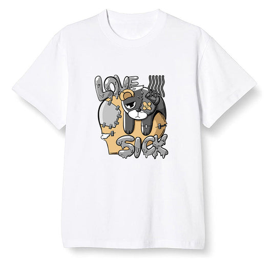 Pop Colour AJ1 Retro High OG NRG Gold TOE - Love Sick  - White Men T-shirt