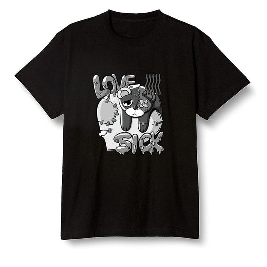 Pop Colour AJ1 High OG Silver TOE - Love Sick  - Black Men T-shirt