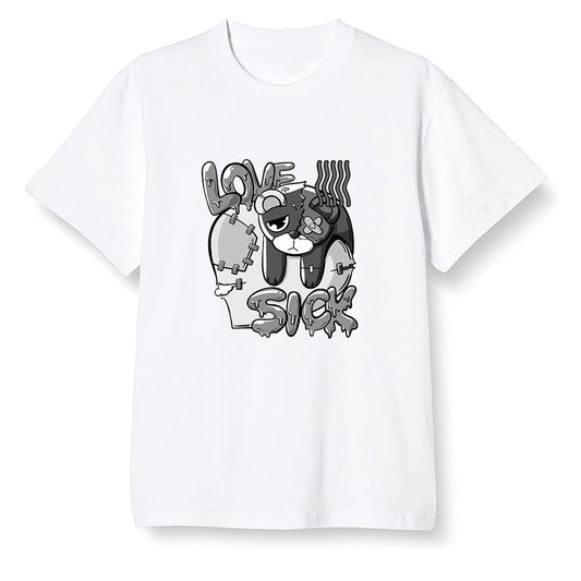 Pop Colour AJ1 High OG Silver TOE - Love Sick  - White Men T-shirt