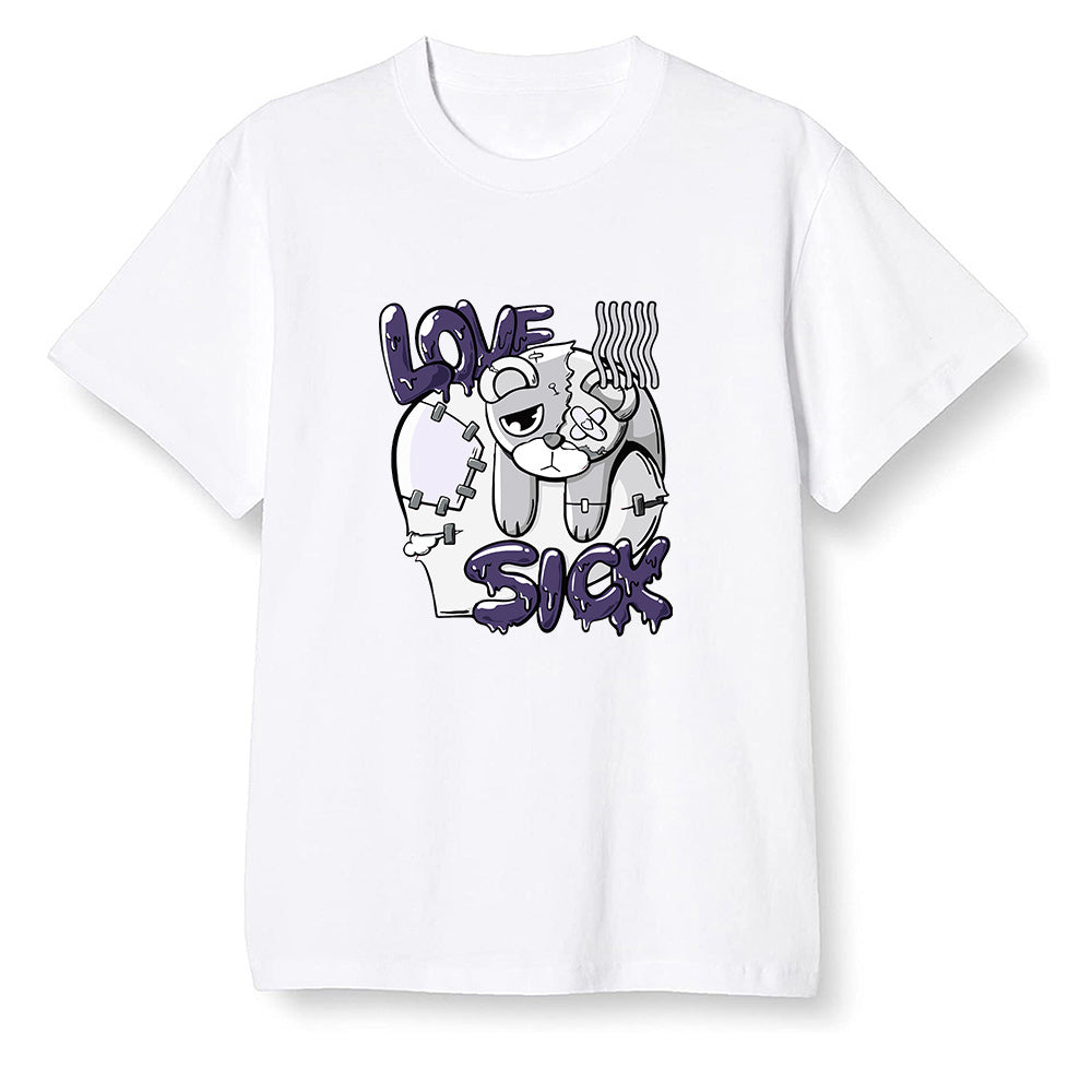 Pop Colour AJ1 High OG Court Purple - Love Sick  - White Men T-shirt