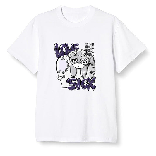 Pop Colour AJ1 High OG Court Purple - Love Sick  - White Men T-shirt