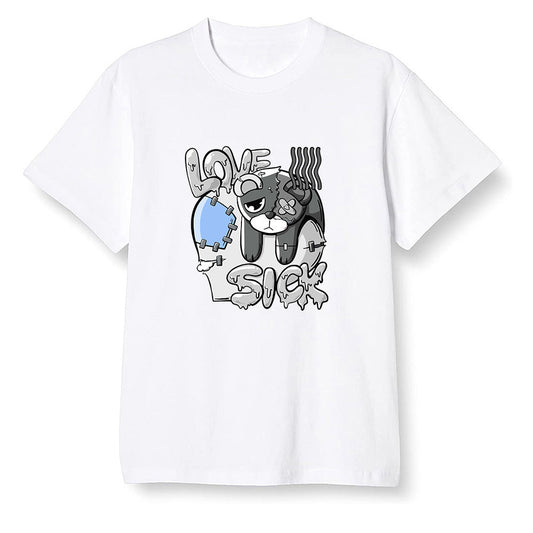 Pop Colour AJ1 Low Wolf Grey/Sail/Photon Dust/White - Love Sick  - White Men T-shirt