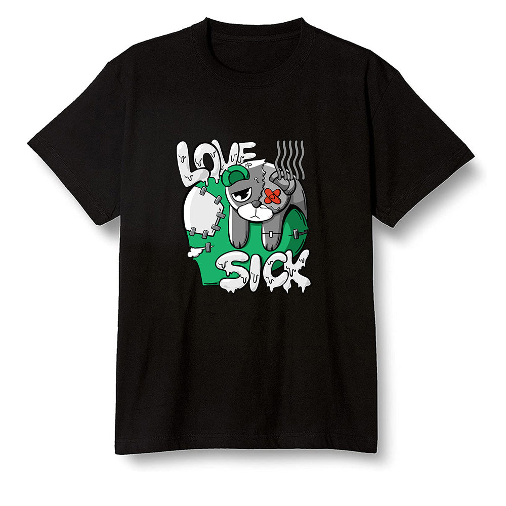 Pop Colour AJ1 High OG Lucky Green - Love Sick  - Black Men T-shirt