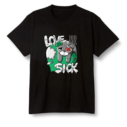 Pop Colour AJ1 High OG Lucky Green - Love Sick  - Black Men T-shirt
