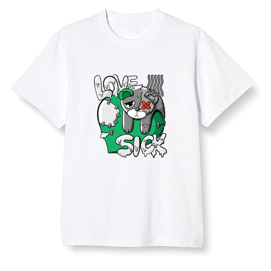 Pop Colour AJ1 High OG Lucky Green - Love Sick  - White Men T-shirt