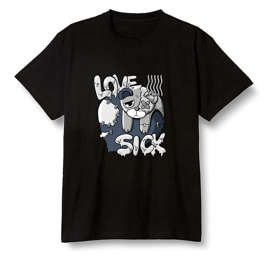 Pop Colour AJ1 High OG CO JP Midnight Navy - Love Sick  - Black Men T-shirt