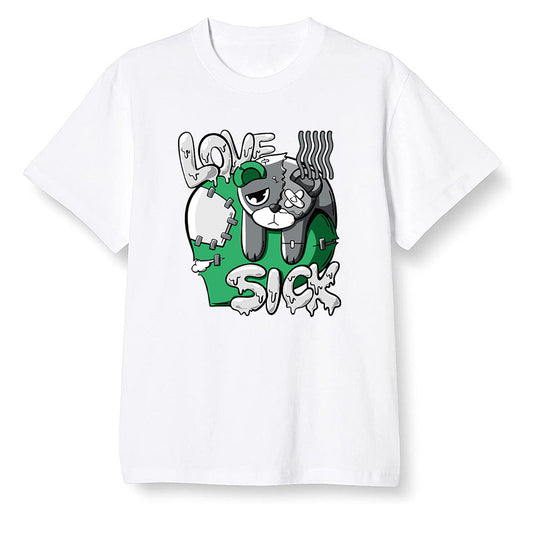 Pop Colour AJ13 Retro 'Lucky Green' - Love Sick - White Men T-shirt