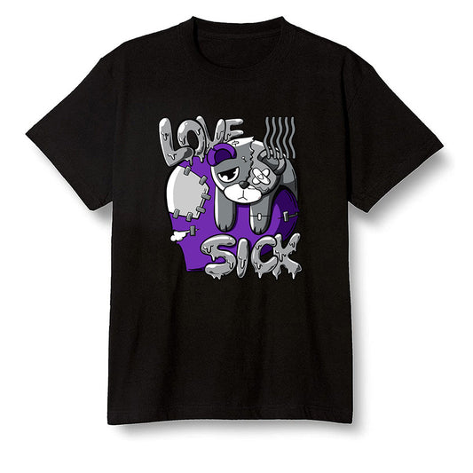Pop Colour AJ13 Retro Court Purple - Love Sick - Black Men T-shirt