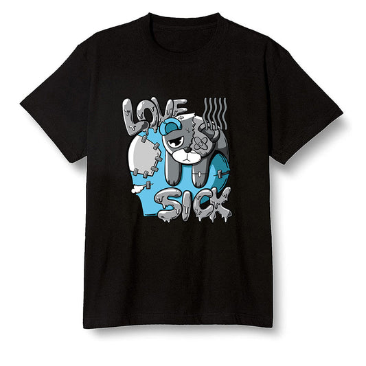 Pop Colour AJ6 Retro Unc - Univeristy Blue - Love Sick - Black Men T-shirt