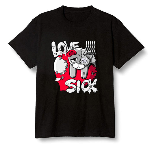 Pop Colour AJ6 Retro White Infrared - Love Sick - Black Men T-shirt