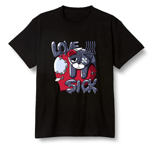 Pop Colour AJ6 Retro 'Doernbecher' 2019 Midnight Navy/White-Varsity Red-Metallic Gold - Love Sick - Black Men T-shirt