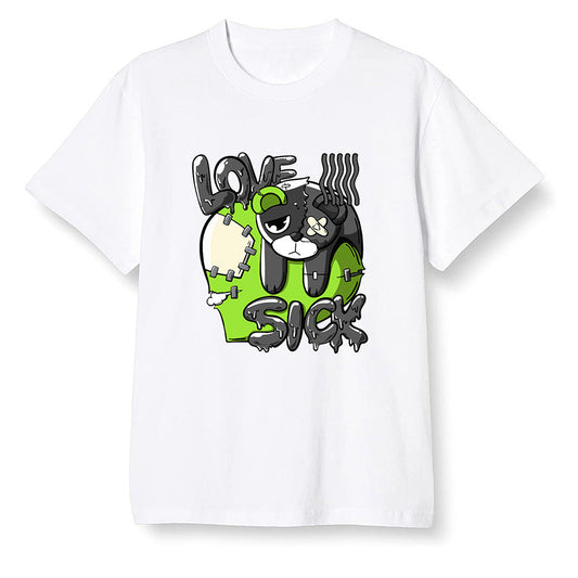Pop Colour AJ6 Retro Electric Green - Love Sick - White Men T-shirt