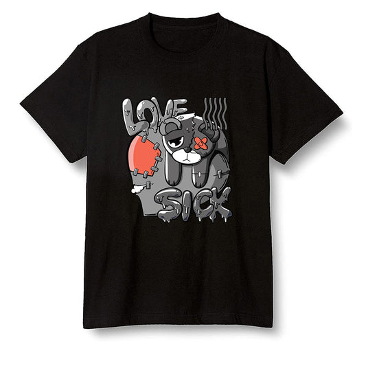 Pop Colour AJ6 Retro Psg Iron Grey Infrared - Love Sick - Black Men T-shirt
