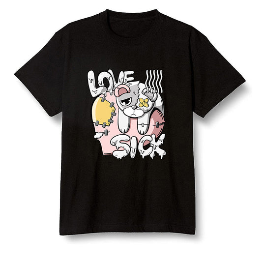 Pop Colour AJ6 Retro Gold Hoops - Love Sick - Black Men T-shirt