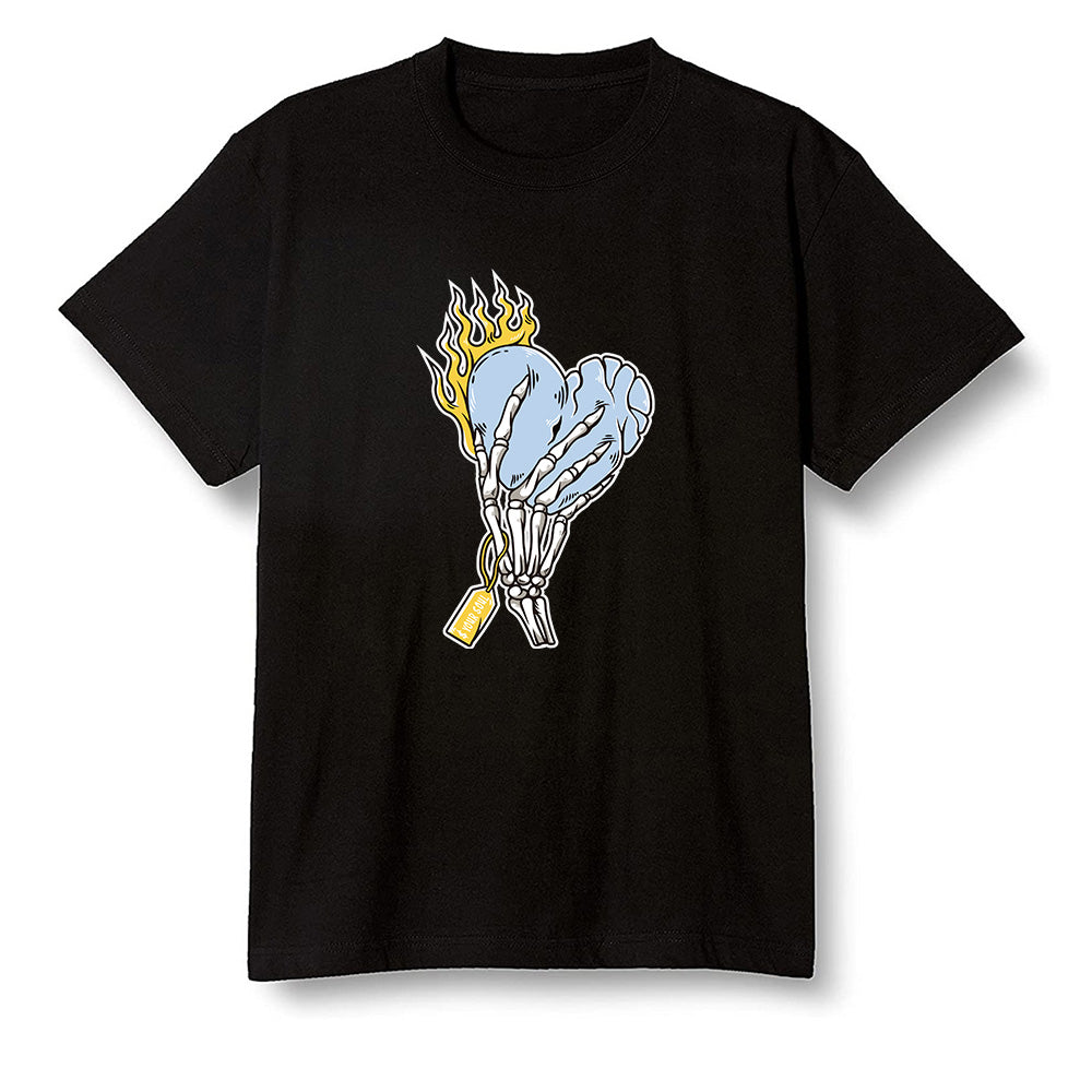 Pop Colour AJ1 Retro Low 'West Coast' White/Varsity Maize-University Blue - Love it will pay  - Black Men T-shirt