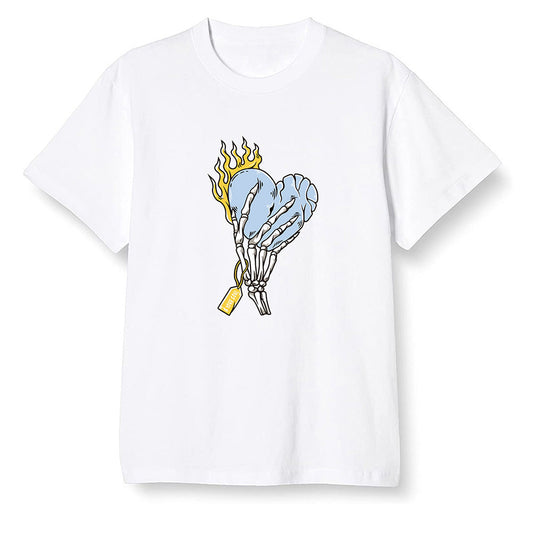 Pop Colour AJ1 Retro Low 'West Coast' White/Varsity Maize-University Blue - Love it will pay  - White Men T-shirt