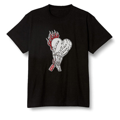Pop Colour AJ1 Retro Low 'Hare' Grey Mist/University Red-Light Poison - Love it will pay  - Black Men T-shirt