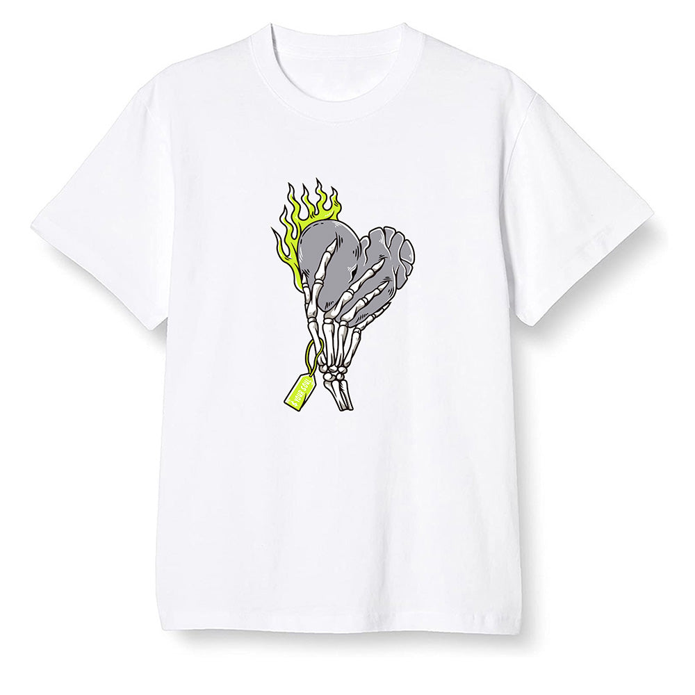 Pop Colour AJ1 Mid Grey Volt - Love it will pay  - White Men T-shirt