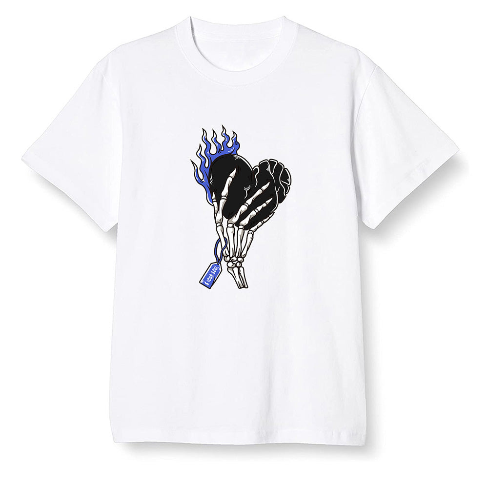 Pop Colour AJ1 Mid Hyper Royal - Love it will pay  - White Men T-shirt
