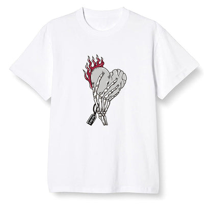 Pop Colour AJ1 Retro High OG Light Smoke Grey - Love it will pay  - White Men T-shirt