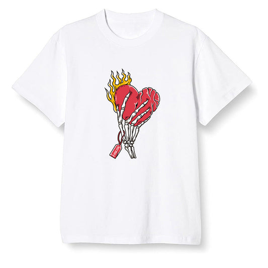Pop Colour AJ1 Retro High OG Light Fusion Red - Love it will pay  - White Men T-shirt