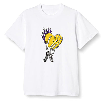 Pop Colour AJ1 Mid SE University Gold - Love it will pay  - White Men T-shirt