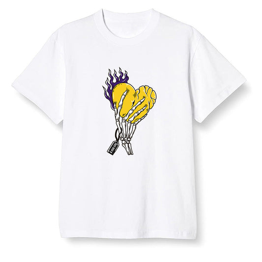 Pop Colour AJ1 Mid SE University Gold - Love it will pay  - White Men T-shirt