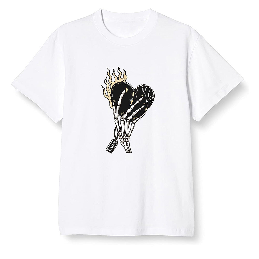 Pop Colour AJ1 Retro High OG NRG Gold TOE - Love it will pay  - White Men T-shirt