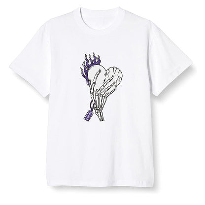Pop Colour AJ1 High OG Court Purple - Love it will pay  - White Men T-shirt