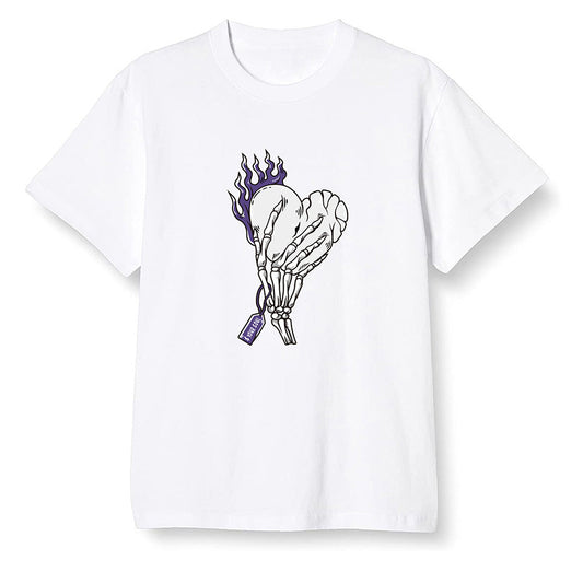 Pop Colour AJ1 High OG Court Purple - Love it will pay  - White Men T-shirt