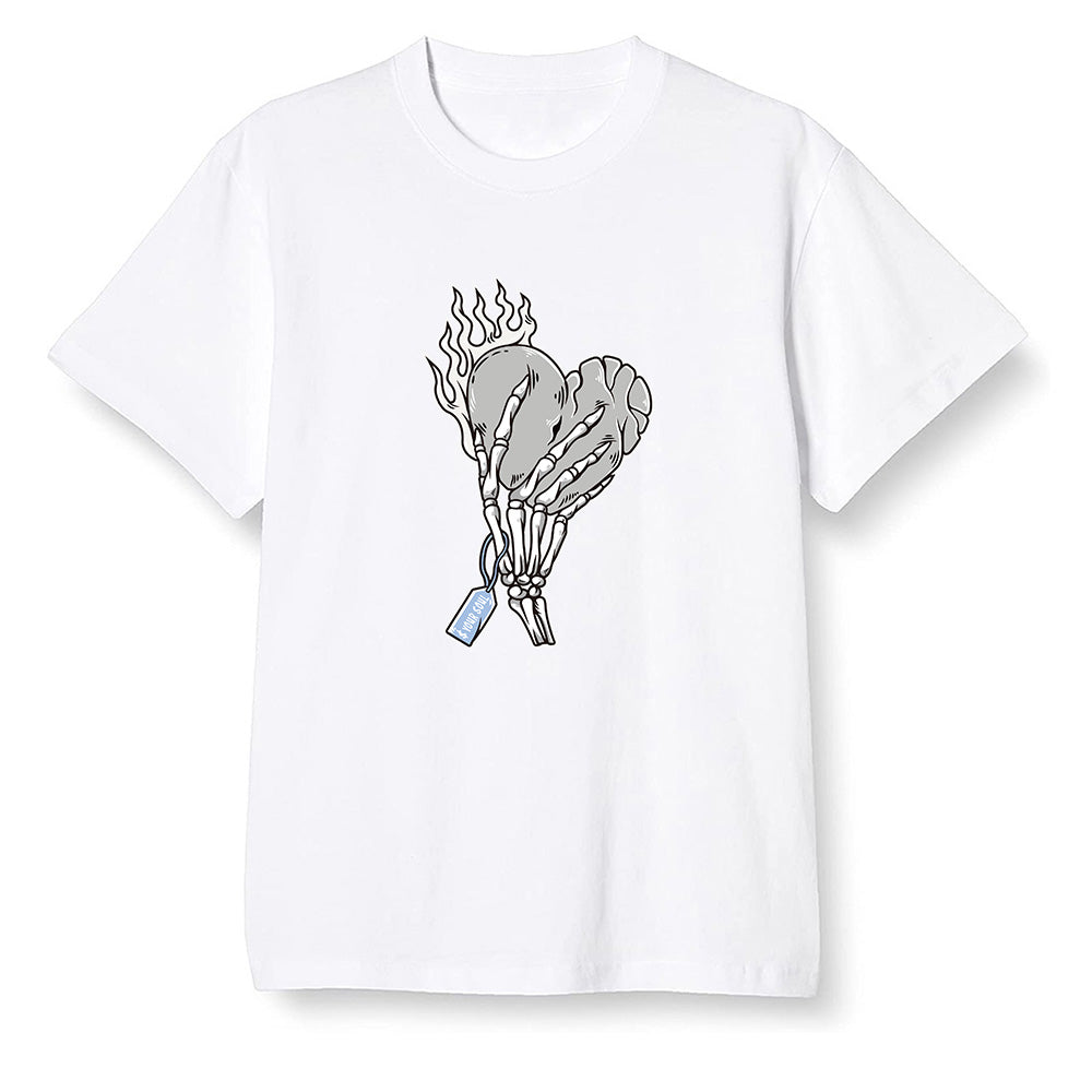 Pop Colour AJ1 High OG Wolf Grey/Sail/Photon Dust/White - Love it will pay  - White Men T-shirt
