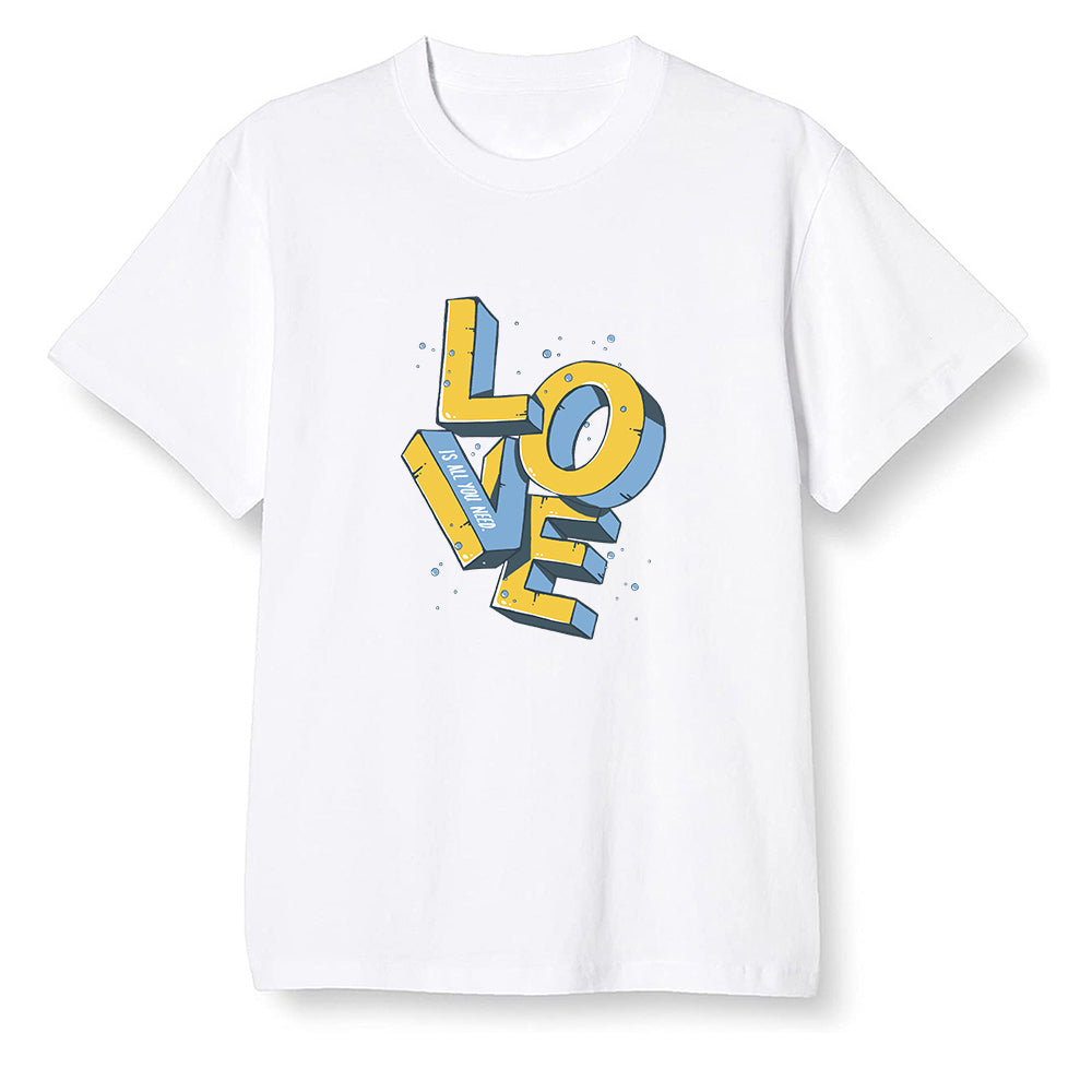 Pop Colour AJ1 Retro Low 'West Coast' White/Varsity Maize-University Blue - Love!  - White Men T-shirt