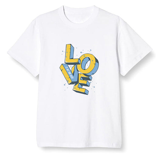 Pop Colour AJ1 Retro Low 'West Coast' White/Varsity Maize-University Blue - Love!  - White Men T-shirt