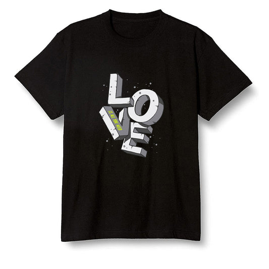 Pop Colour AJ1 Mid Grey Volt - Love!  - Black Men T-shirt